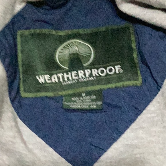 Waterproof Blue Zip front Mens Hooded Jacket Med,pockets WEATHERPROOF Garment Co - Picture 8 of 8